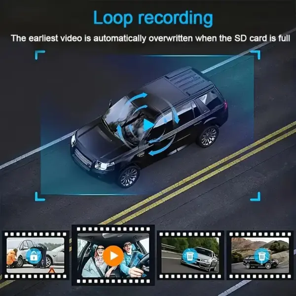 3-Channel HD 1080P Dash Cam, Dual Lens, DVR Car Record Camera - Image 12