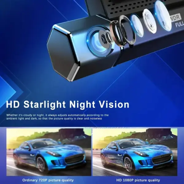 3 Channels Dash Cam 1080P FHD DVR Car Driving Recorder 3.0Inch IPS Screen - Image 11