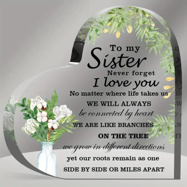 Heart-Shaped Paperweight for Your Sister