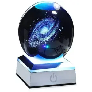 Galaxy Crystal Ball with Colour Changing Light Up Base – 8cm