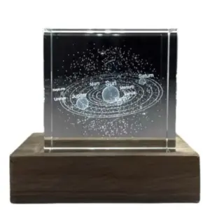 Solar System Crystal Cube - 4cm