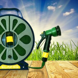 15m Flat Garden Hose with 7 Pattern Spray Nozzle with Stand