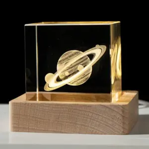 Saturn Crystal Cube - 4cm Regular