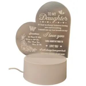 Acrylic Daughter Night Light with Heartfelt Message (GG's)
