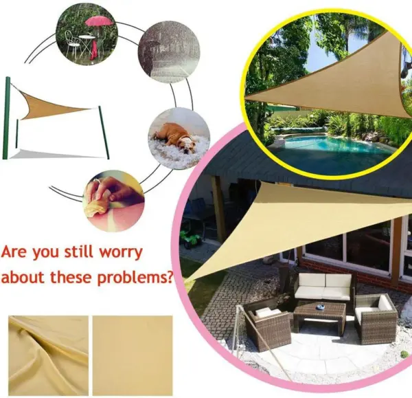Triangle Shade Sail 3.5x3.5x3.5m - Image 2