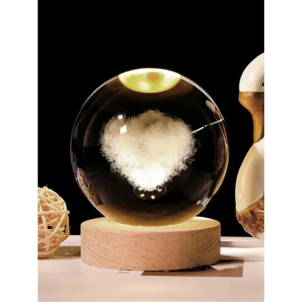 Heart Crystal Ball - 6cm - Image 2
