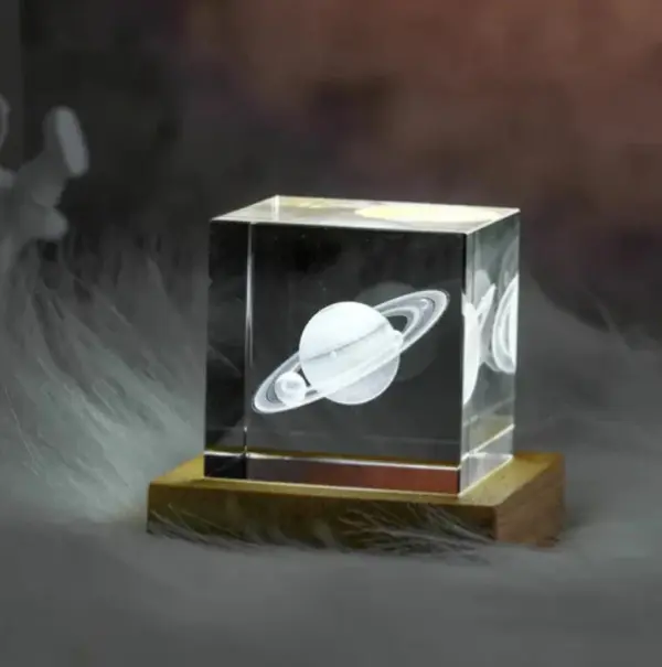 Saturn Crystal Cube - 4cm Regular - Image 2