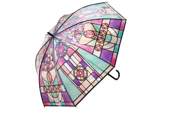 Stained Glass Long Handle Transparent Umbrella - 58cm - Image 2