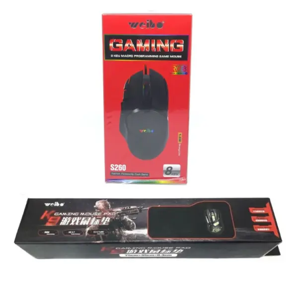 Gaming K9 Mouse Pad with Mouse S260 Combo (Weibo) - Image 3