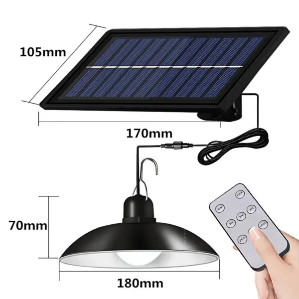 LED SOLAR HANGING LAMP WITH REMOTE CONTROL (LED FLOOD LIGHT) - Image 2