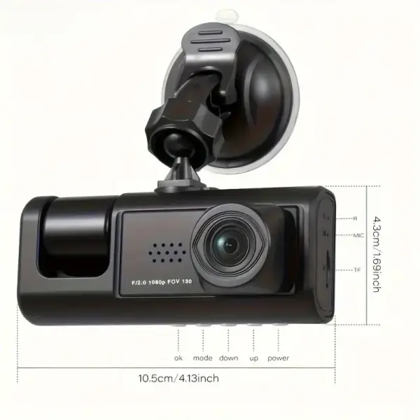 3-Channel HD 1080P Dash Cam, Dual Lens, DVR Car Record Camera - Image 4