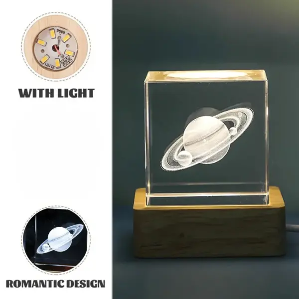 Saturn Crystal Cube - 4cm Regular - Image 3
