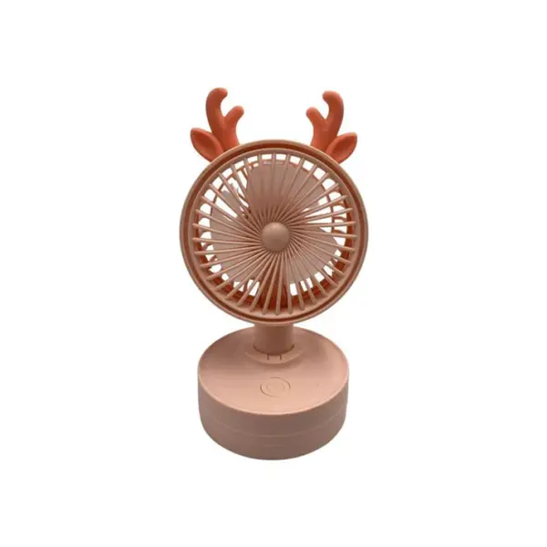 Mini Desktop Fan with Antlers - Rechargeable - Stylish - 3 Speed - Image 4