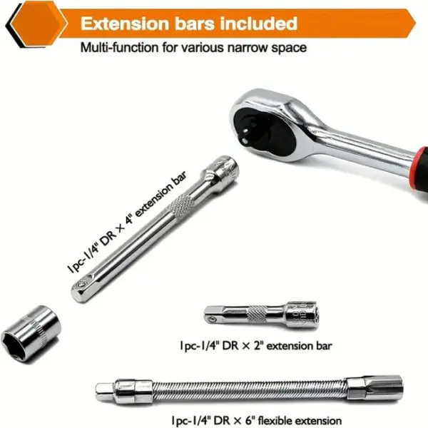 46pcs Socket Ratchet Wrench Set with Bit Socket Set (GG's) - Image 10