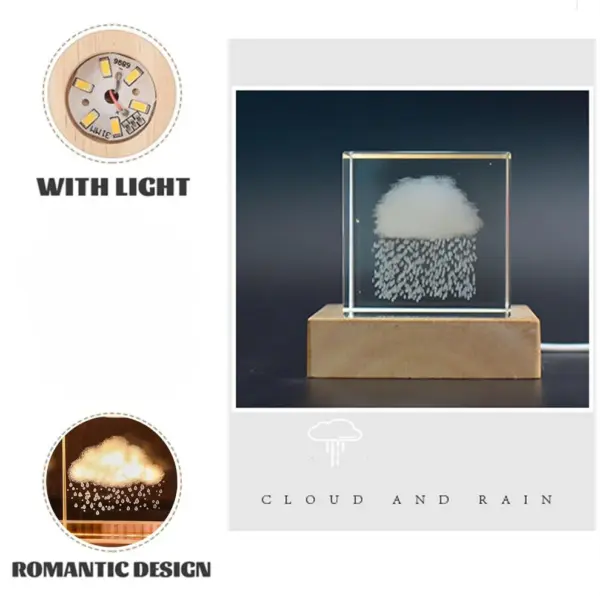 Rainy Cloud Crystal Cube – 4cm - Image 3