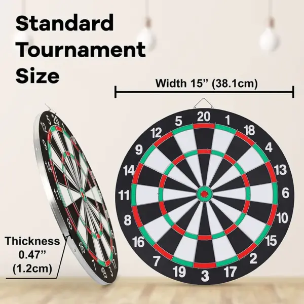 Double Sided Dart Game Board with 6 Darts - 40 Cm / 15 inch - Image 4