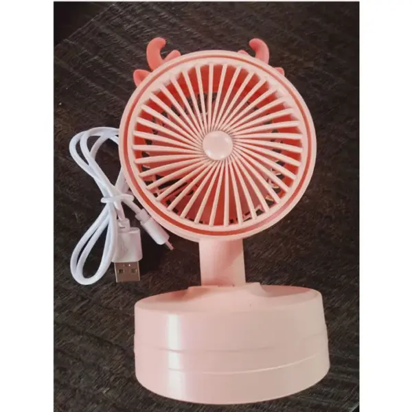 Mini Desktop Fan with Antlers - Rechargeable - Stylish - 3 Speed - Image 5