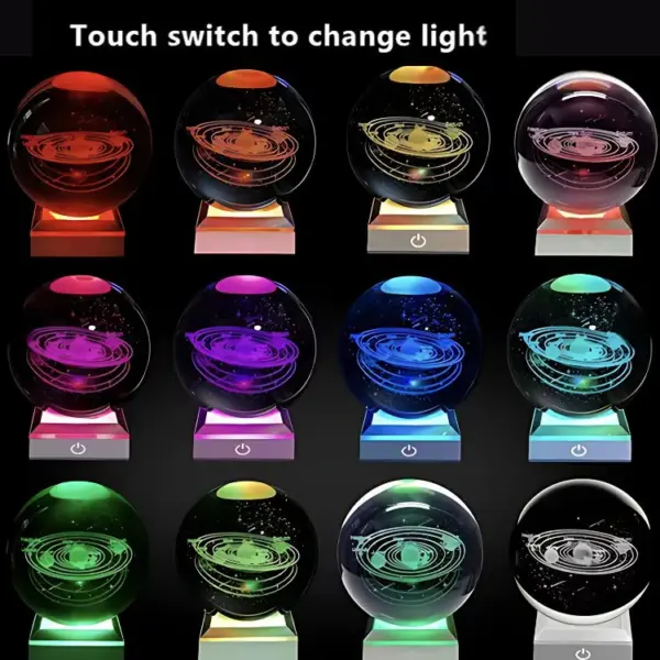 Galaxy Crystal Ball with Colour Changing Light Up Base – 8cm - Image 5