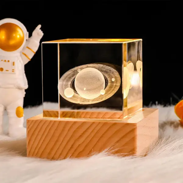 Saturn Crystal Cube - 4cm Regular - Image 6
