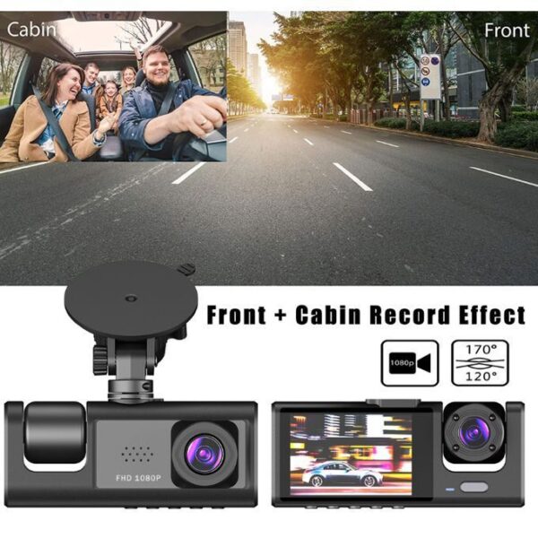 3-Channel HD 1080P Dash Cam, Dual Lens, DVR Car Record Camera - Image 8