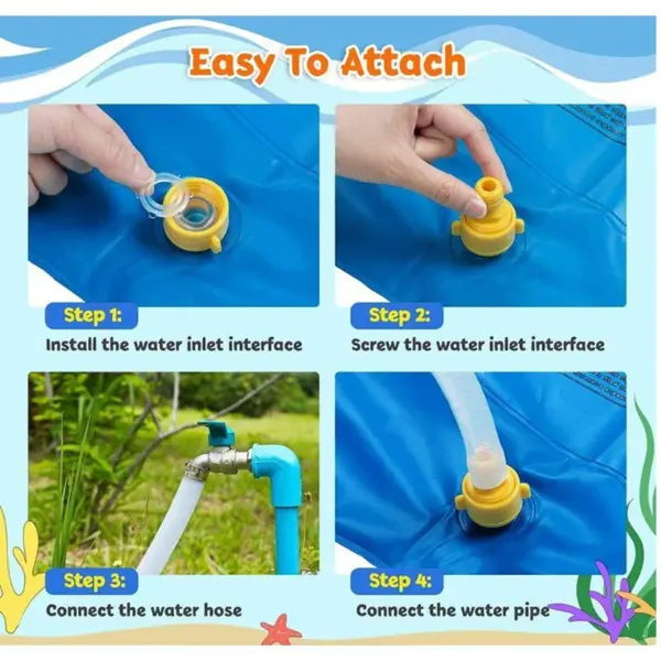 Spray and Splash Kids Outdoor Garden Sprinkle Mat Water Toy - Image 4