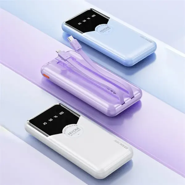 10000mAh 22.5W Cabled Super Fast Charging Power Bank - Image 4
