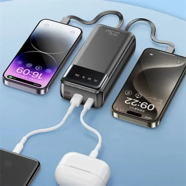 10 000mAh 22.5W Fast Charging Power Bank 4 Outputs Phone External Battery – WEKOME WP-63 - Image 5