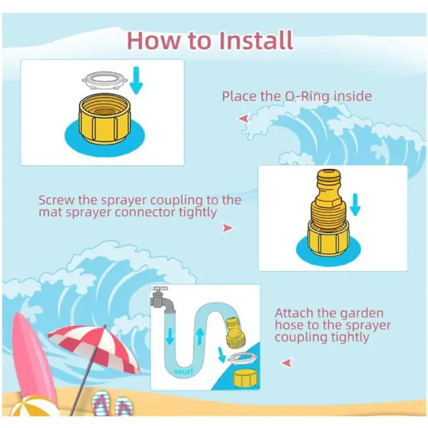 Spray and Splash Kids Outdoor Garden Sprinkle Mat Water Toy - Image 5