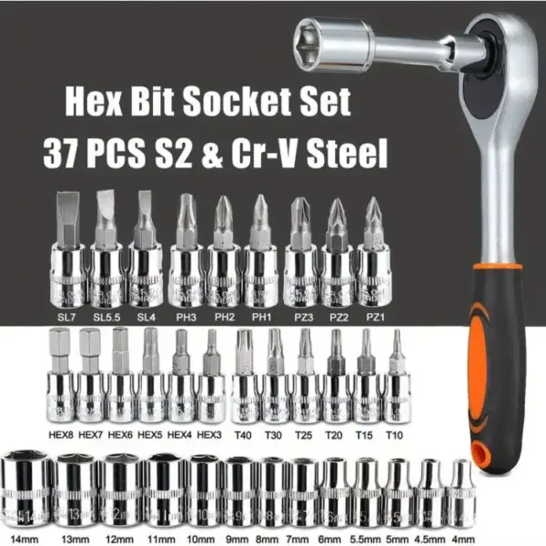 46pcs Socket Ratchet Wrench Set with Bit Socket Set (GG's) - Image 6