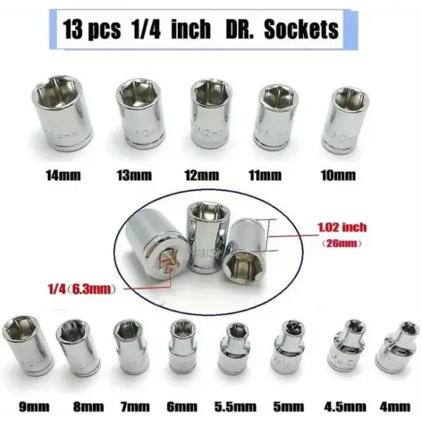 46pcs Socket Ratchet Wrench Set with Bit Socket Set (GG's) - Image 5