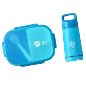 HEY LIFE! 3 Compartment Lunch Box & Water Bottle Set