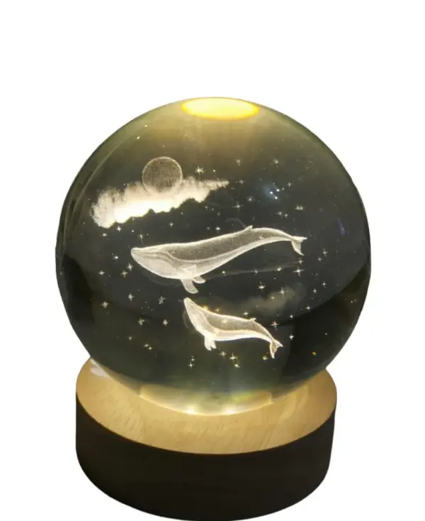 Whales Under the moon Crystal Ball - 8cm - Image 3