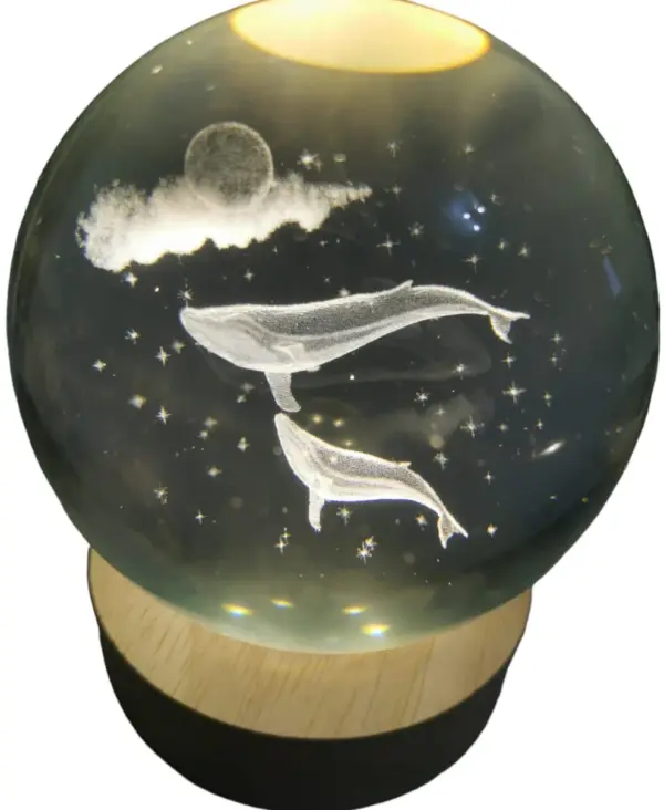 Whales Under the moon Crystal Ball - 8cm - Image 4
