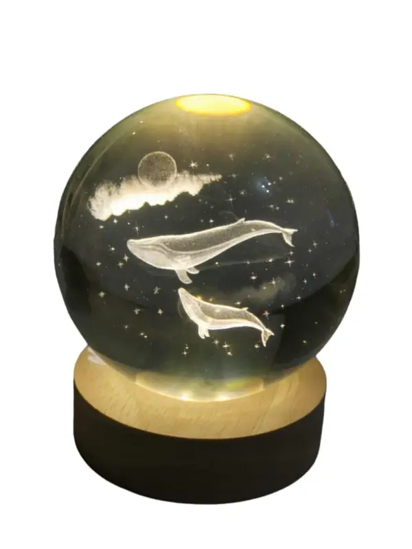 Whales Under the moon Crystal Ball - 8cm - Image 6