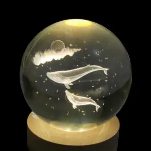 Whales Under the moon Crystal Ball - 8cm
