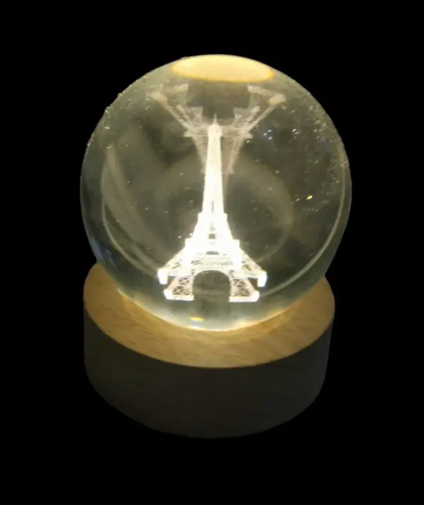 Eiffel Tower Crystal Ball - 6cm - Image 3