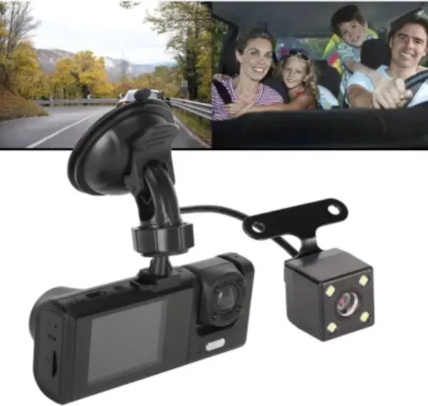 3-Channel HD 1080P Dash Cam, Dual Lens, DVR Car Record Camera - Image 3