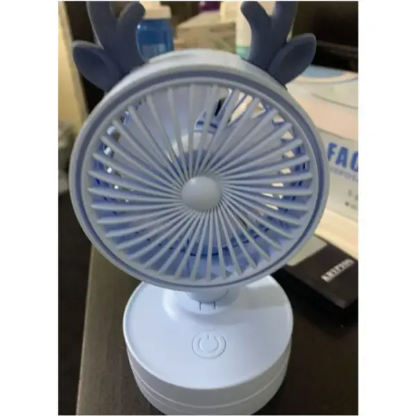 Mini Desktop Fan with Antlers - Rechargeable - Stylish - 3 Speed - Image 8