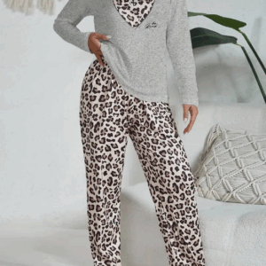 Women's Leopard Print Pyjama Set