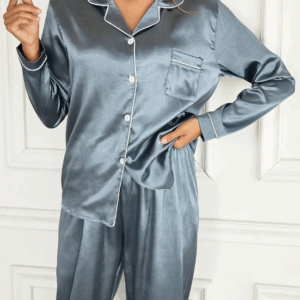 Women's Silky Long Sleeve Pajama Set